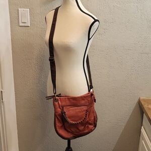 Bueno Soft Faux Leather Rust Color Crossbody Bag